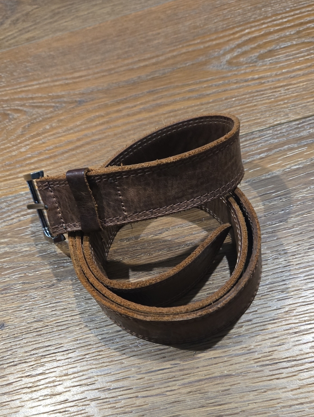 HIDE AND DRINK BROWN LEATHER BELT.. #8172